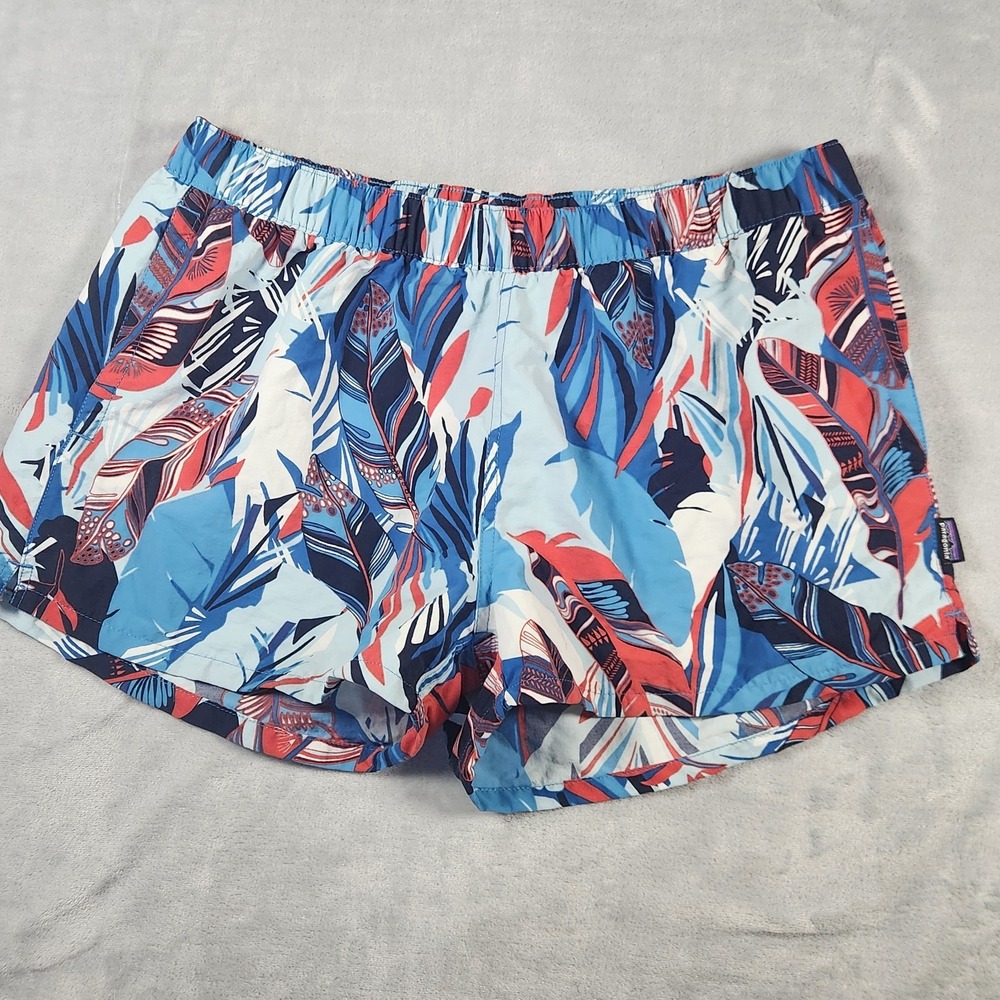 Patagonia Women's L Barely Baggies Shorts - 2 1/2" Tropical Leaf Design‎